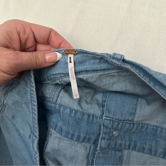 Free People Sami Light Blue denim chambray halter Mini Dress 51869 - Picture 10 of 16